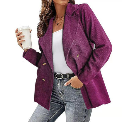 Women's winter lapel blazer with buttons