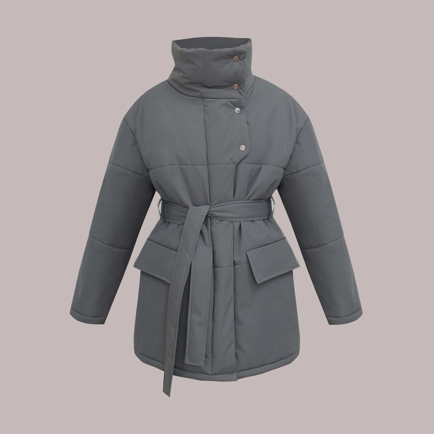 Cotton Oversized Fit Belted Jacket