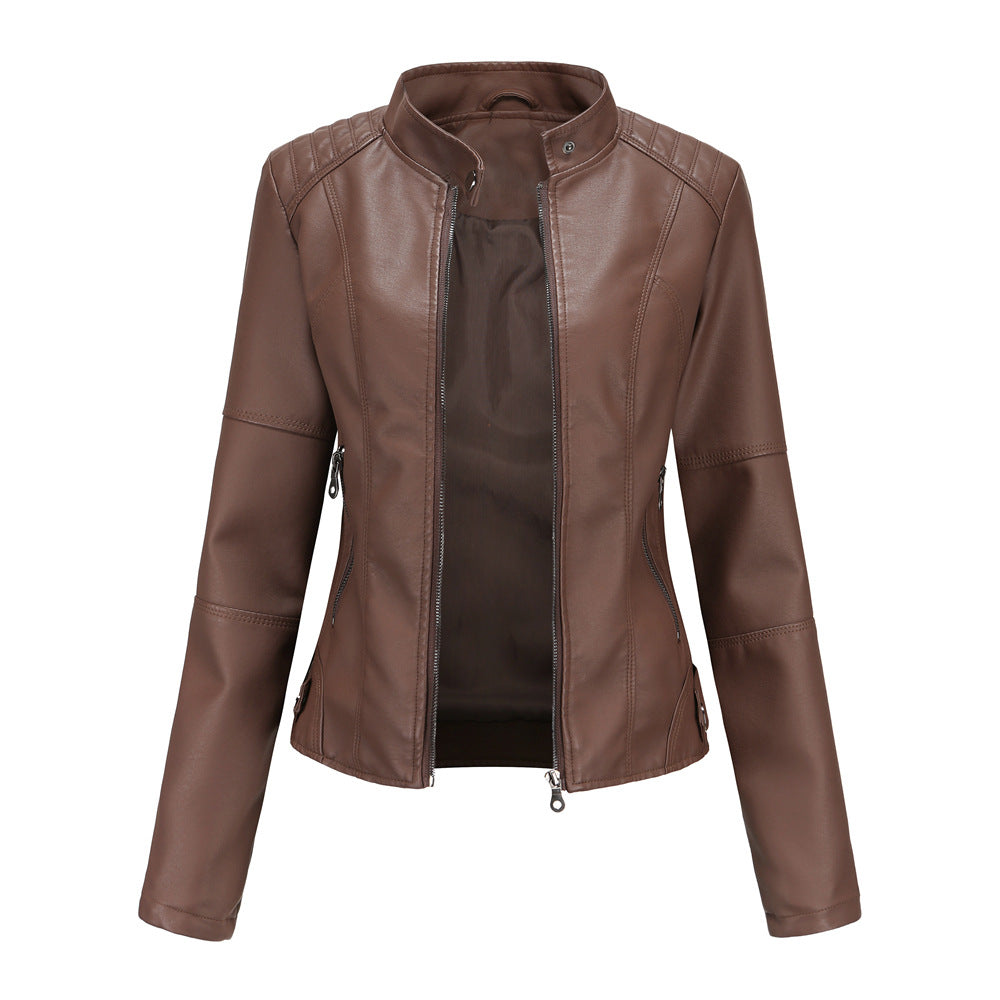 Women's chic leather jacket