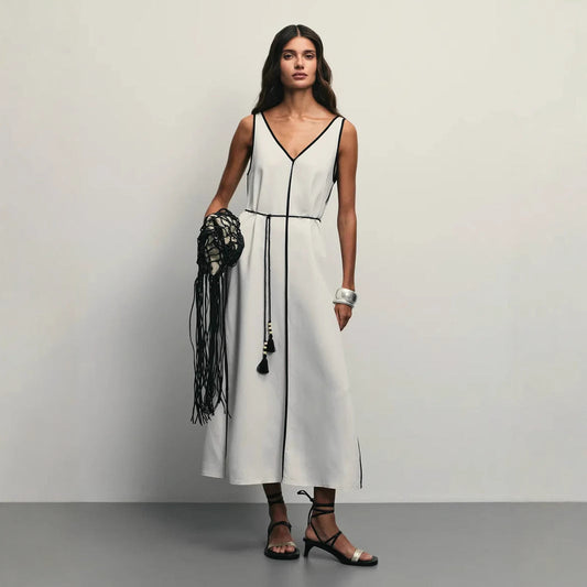 Breathable Lightweight A-Line Midi Dress