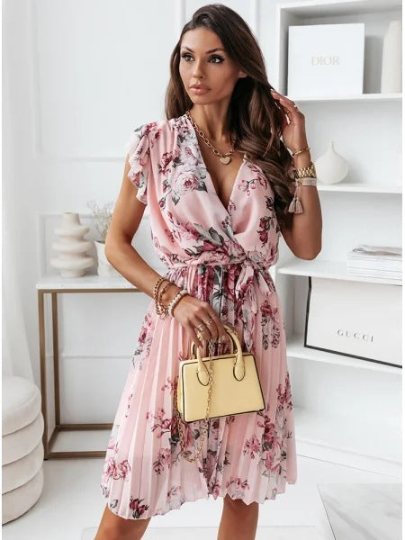 Flowing High-Slit Wrap Maxi Dress
