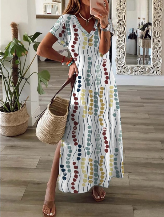 Flowy Fit V-Neck Maxi Dress