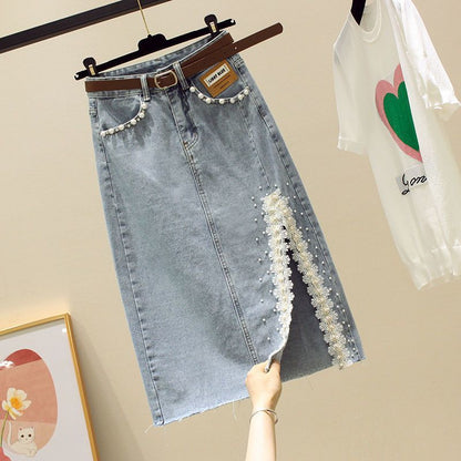 Stella - High Waist A-Line Slit Hip Skirt