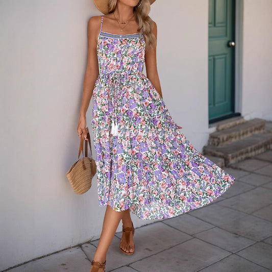 Floral Print Fit and Flare Midi Dress