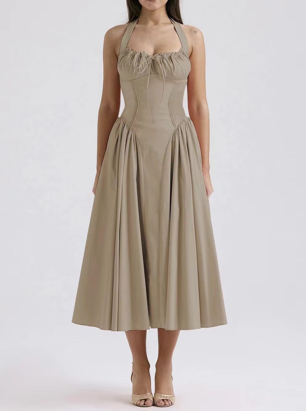 Slim Fit Halter Neck Midi Dress