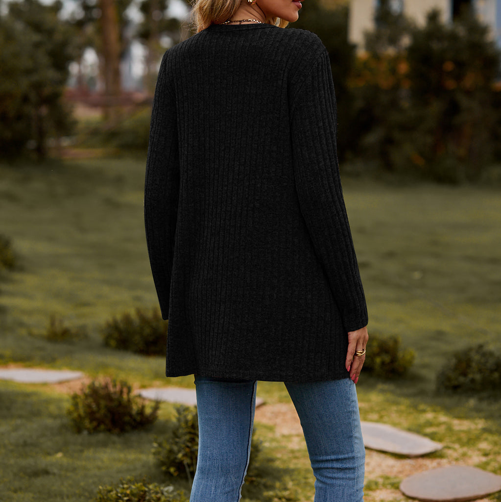 Wool Knit Relaxed Fit Long Cardigan 