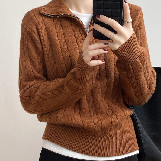 Retro Knit Half-Zip Sweater