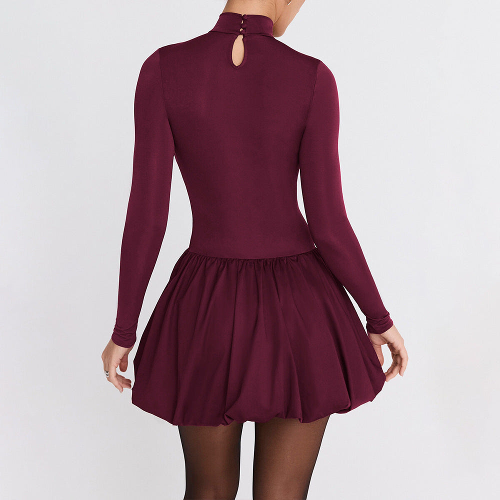 Slim Fit Gathered A-Line Mini Dress