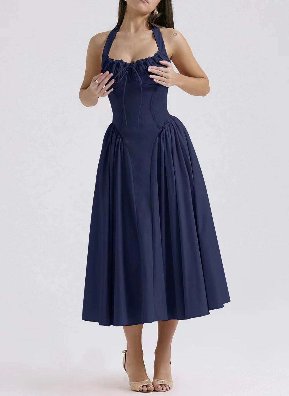 Slim Fit Halter Neck Midi Dress