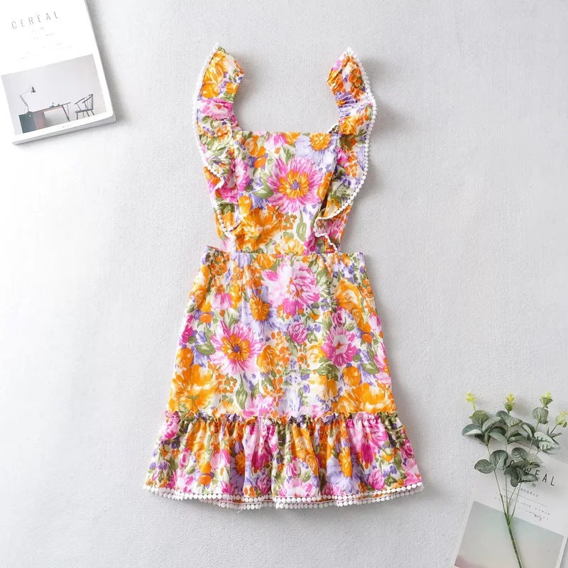 Floral Print Ruffle Strap Sundress