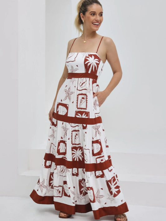 Flowy Tiered A-Line Maxi Dress
