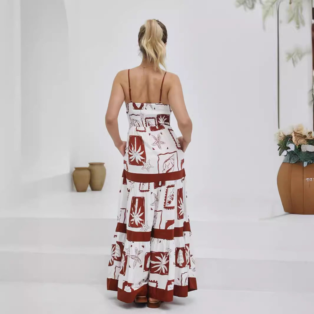 Flowy Tiered A-Line Maxi Dress