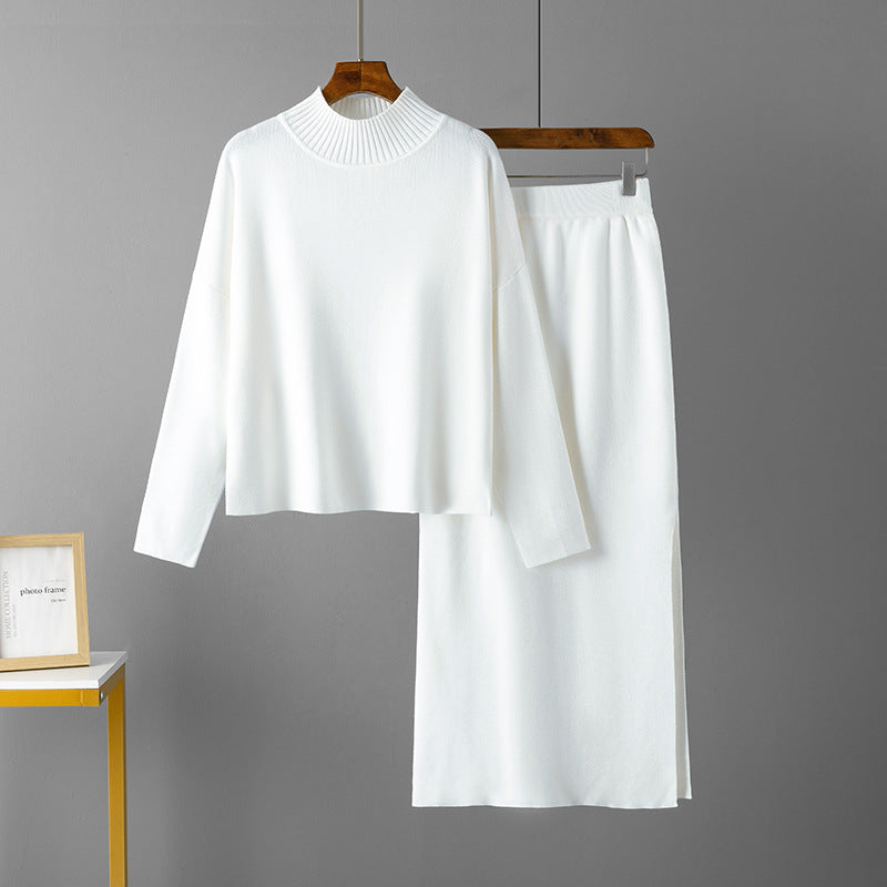 Ribbed Knit Slim Fit Two-Piece Set 
