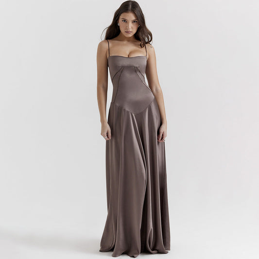 Silky Slim Fit Spaghetti Strap Midi Dress