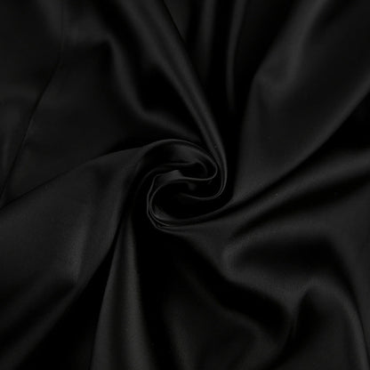 Women’s Mini Dress – Satin Fabric – Form-Fitting – Stand Collar – Bell Sleeves