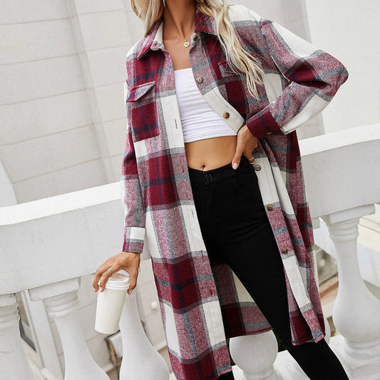 Plaid Oversized Soft Woven Shirt Jacket 