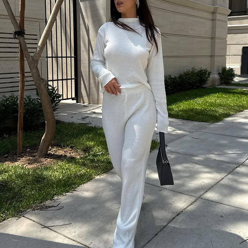Waffle Knit Relaxed Fit Lounge Set 