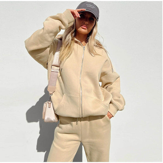 Fleece Relaxed Fit Zip Front Sport Suit 