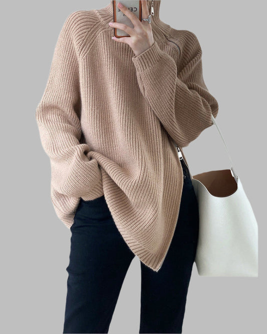 Wool Blend Oversized Knit Sweater 