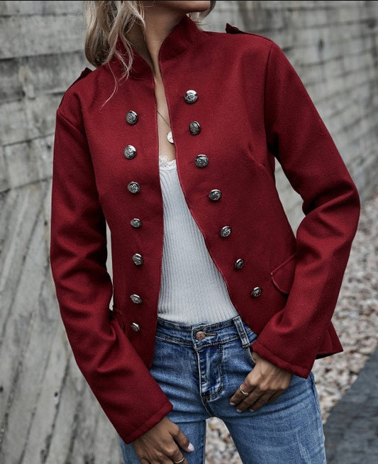 Tailored Double-Breasted Military Jacket