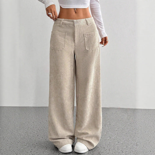 Corduroy High Waist Wide Leg Pants
