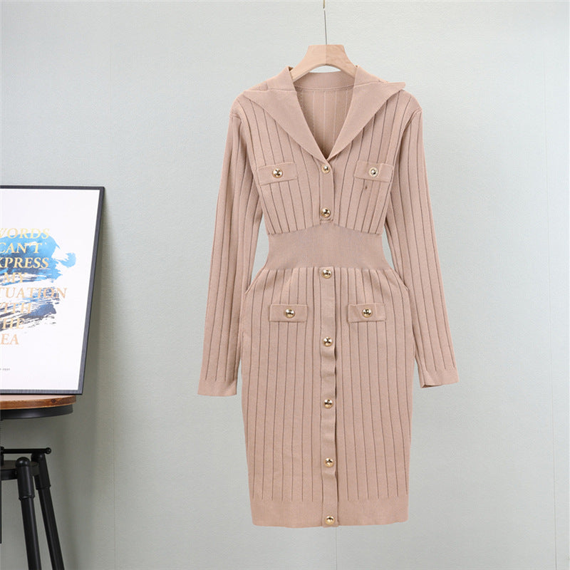 Women's summer slim fit short-sleeve knitted dress