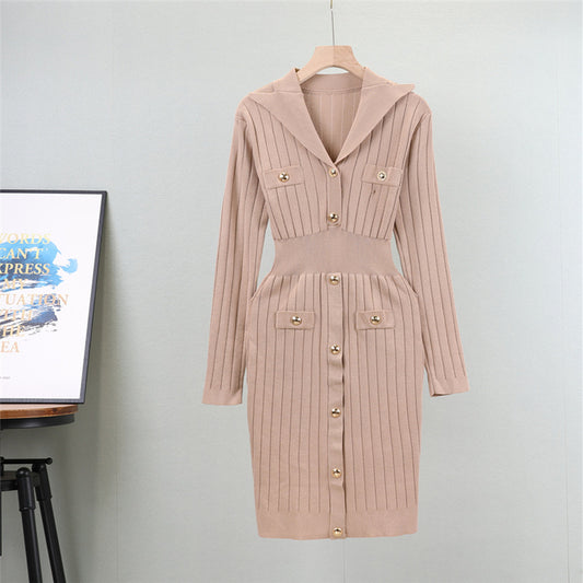 Slim Fit Knitted Summer Short-Sleeve Dress