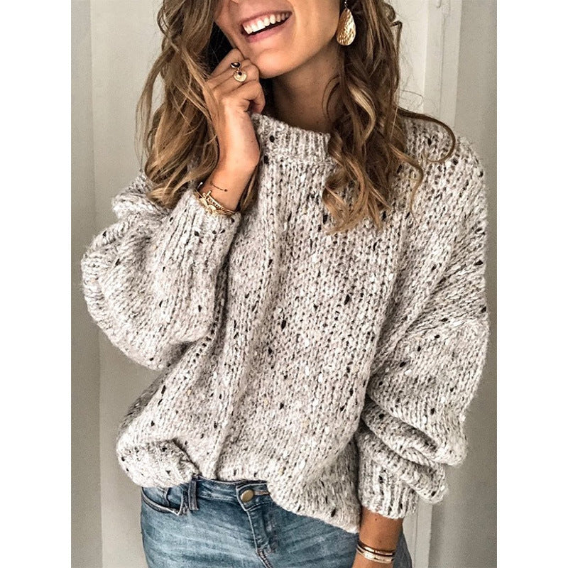 Chunky Knit Oversized Fit Balloon Sleeve Sweater