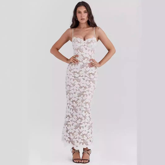 Lace Fabric Slim Fit Slip Dress