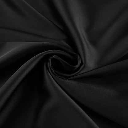 Women's Halter Neck Satin Dress - Draped Neckline - Fitted Waist - Elegant Evening Wear