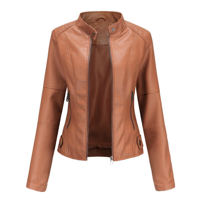 Women's casual leather jacket
