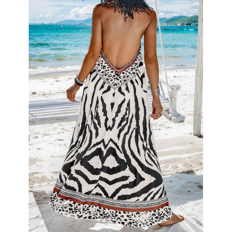 Flowy Cotton A-Line Maxi Dress 