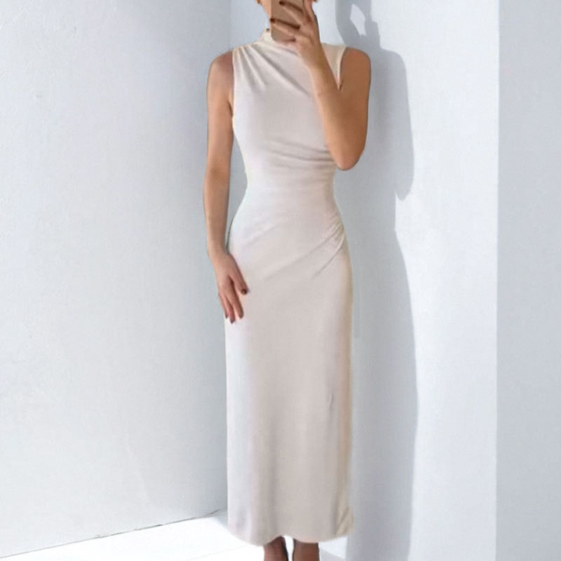 Slim Ruched Sleeveless Formal Dress