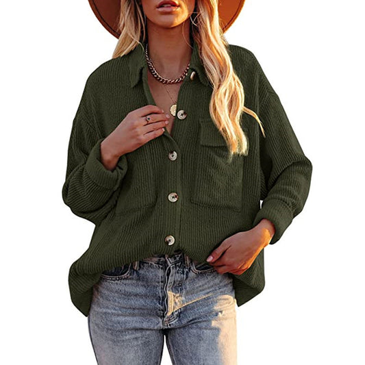 Oversized Button Up Corduroy Sweater 