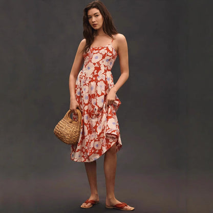 Women’s Maxi Dress – Halter Neck – Floral Print – A-Line Fit – Breathable Fabric