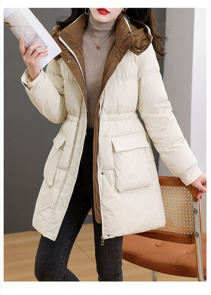 Women's single-breasted waist-length hooded zipper jacket