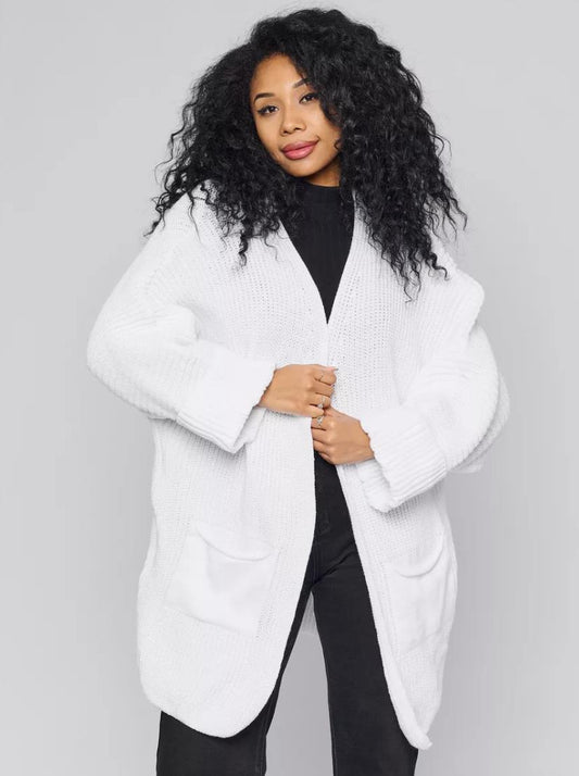 Ribbed Oversized Fit Knitted Cardigan 