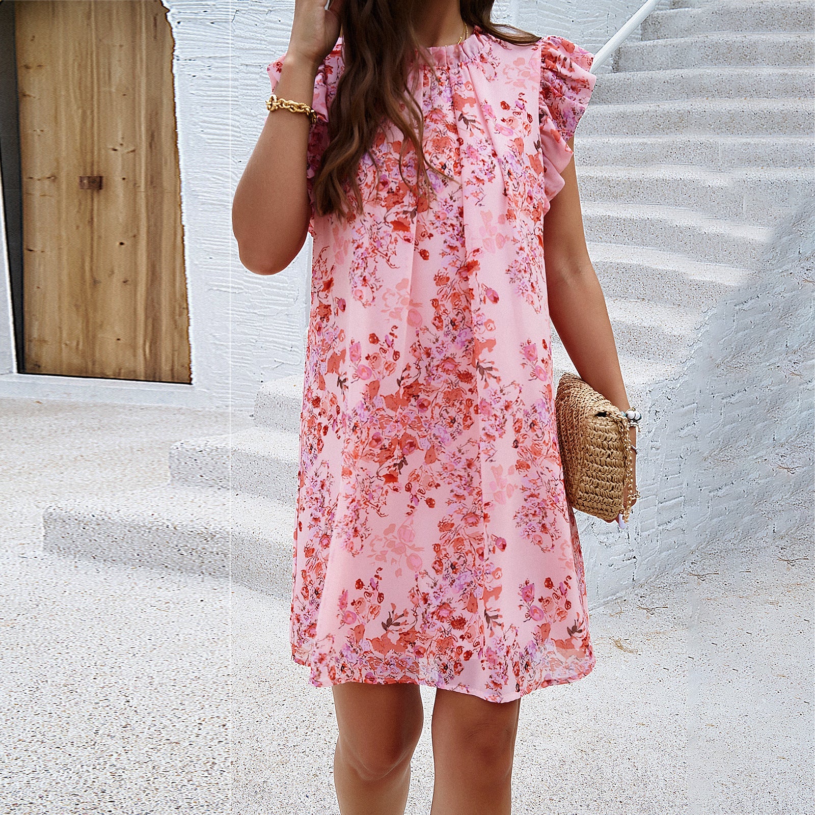 Floral Print Breathable A-Line Dress