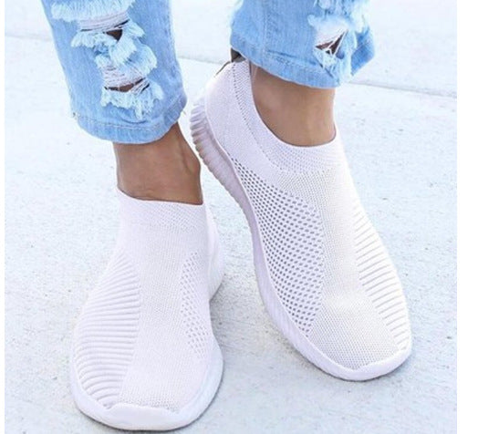 Breathable Knit Cushioned Slip-On Sneakers