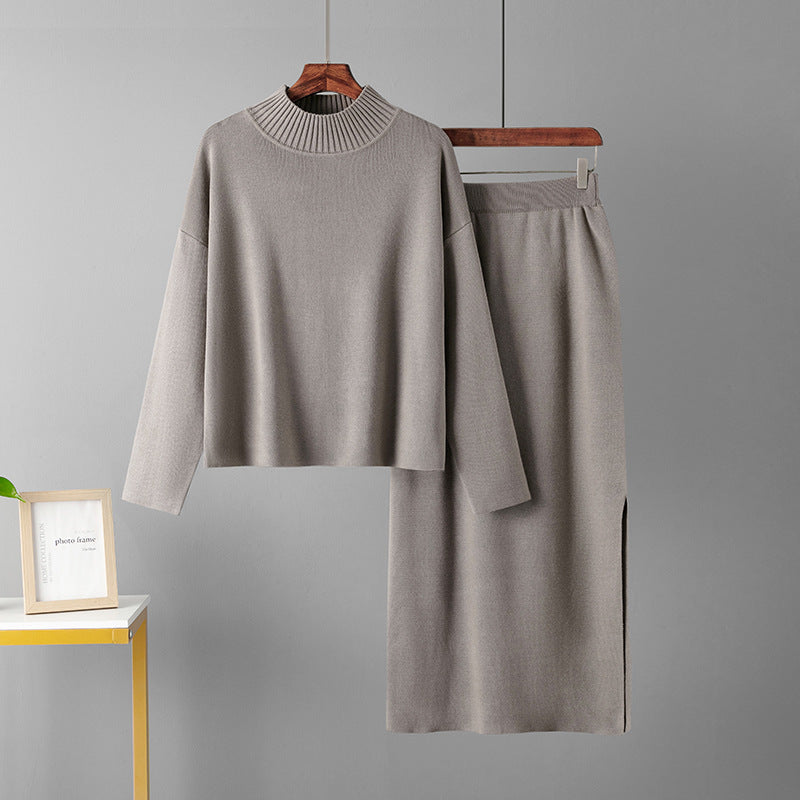 Ribbed Knit Slim Fit Two-Piece Set 