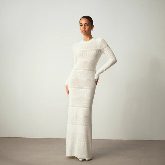 Ribbed Knit Slim Fit Maxi Dress