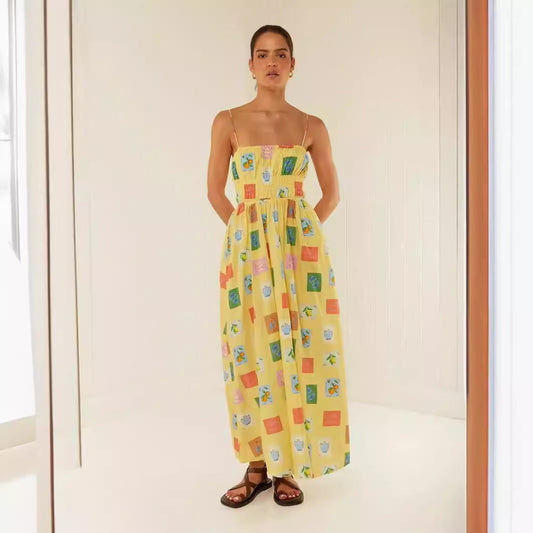 Lightweight Ruched Bodice Maxi Dress