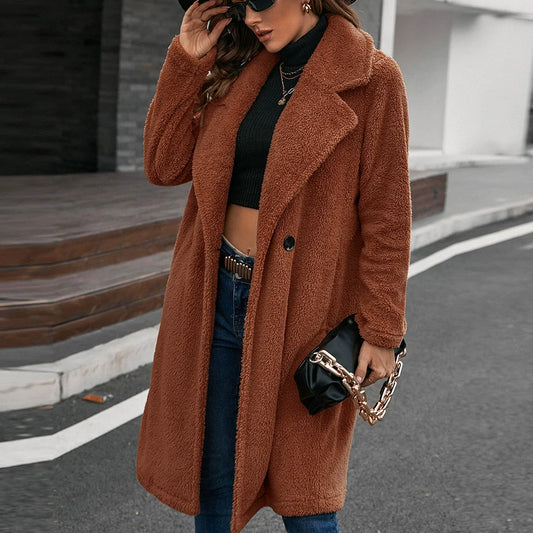 Wool-Like Texture Relaxed Fit Windbreaker Coat 
