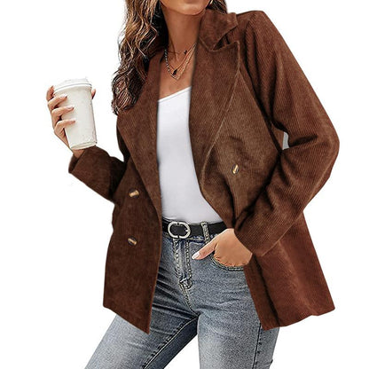 Women's winter lapel blazer with buttons