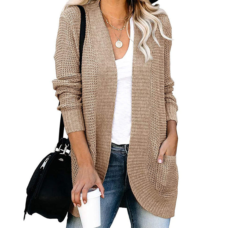Relaxed Knitted Texture V-Neck Cardigan 