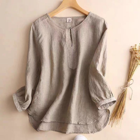 Relaxed Fit Natural Fiber Short Sleeve Shirt