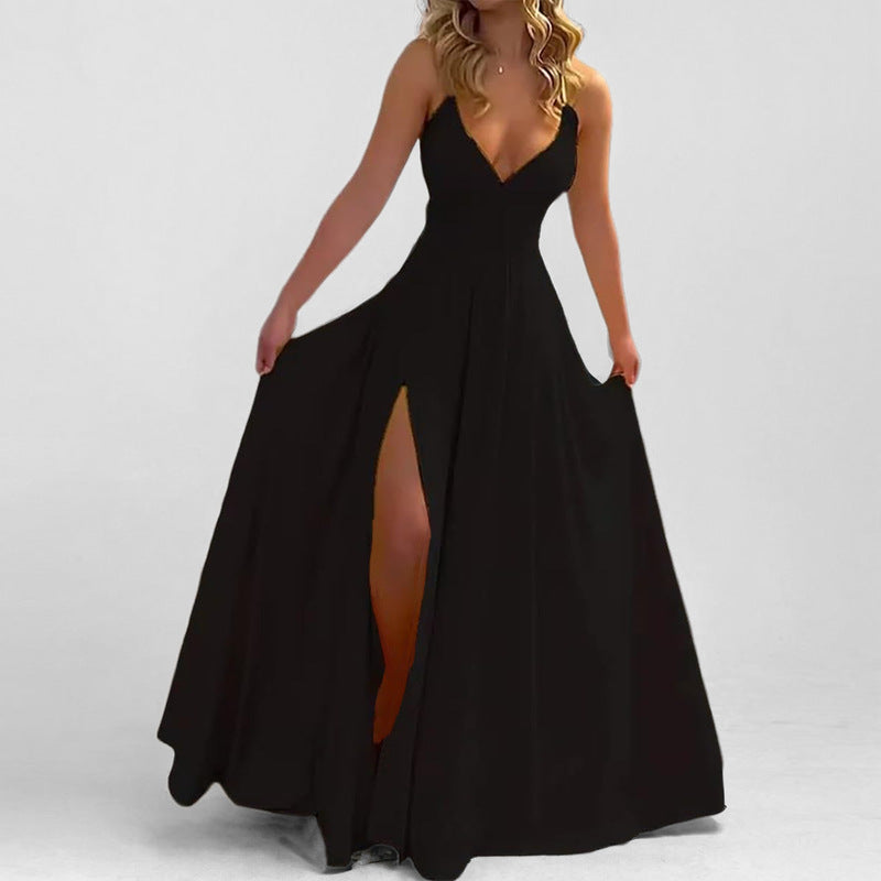 Satin Slim Fit Ruffle Hem Evening Dress