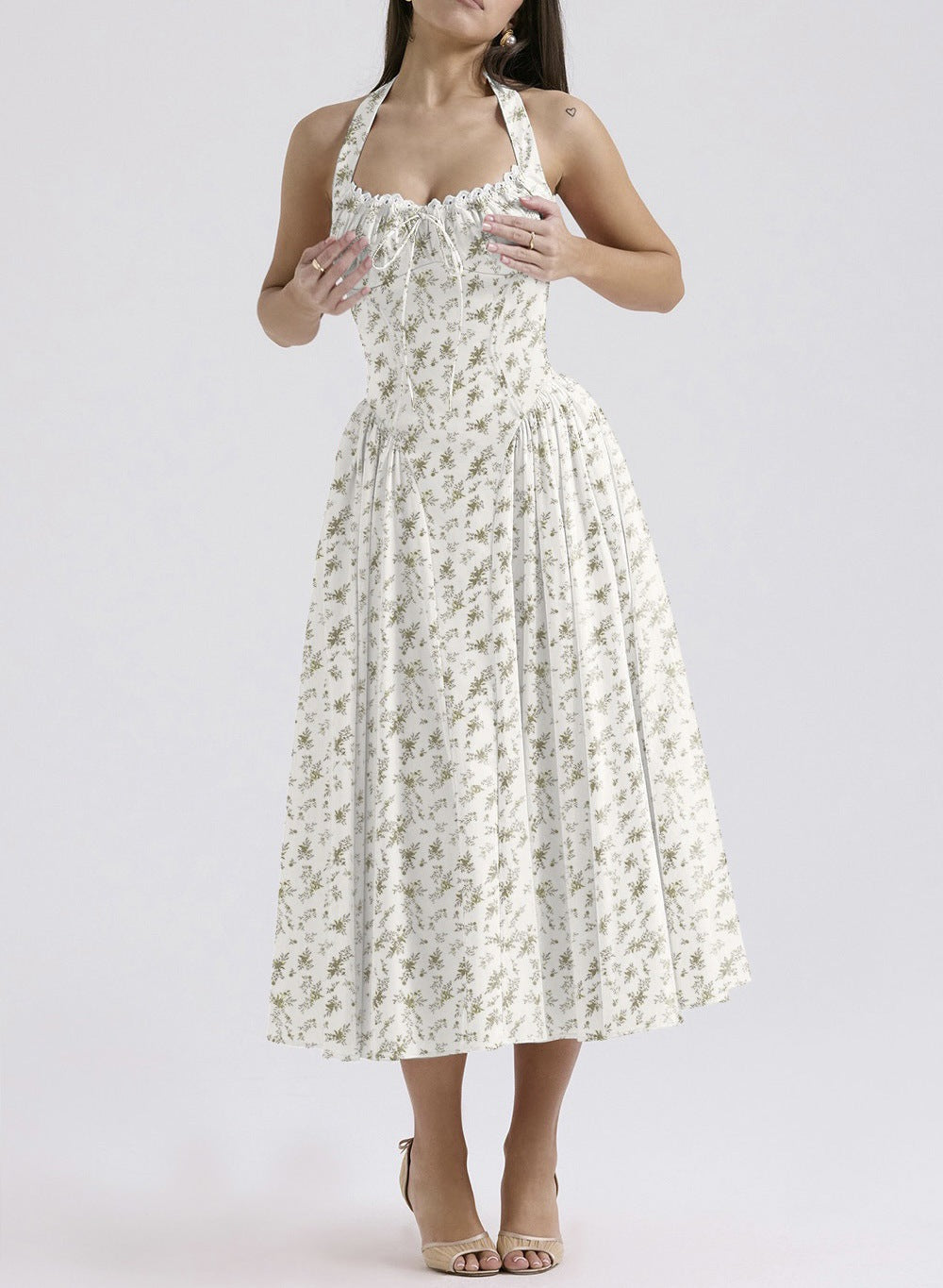 Slim Fit Halter Neck Midi Dress