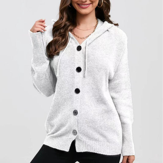 Knit Relaxed Fit Hooded Cardigan 