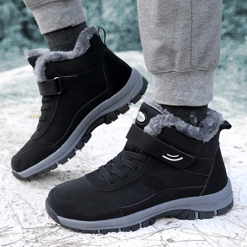 Synthetic Textile Mid-Ankle Lace-Up Boots